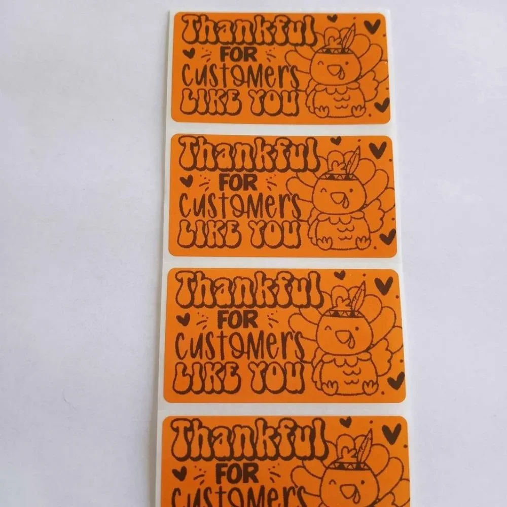 💙100 Thankful Turkey- Shipping Labels Thermal Packaging Stickers 2.25